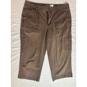 Dockers Collection Womens Brown Cargo Capri Pants Size 12